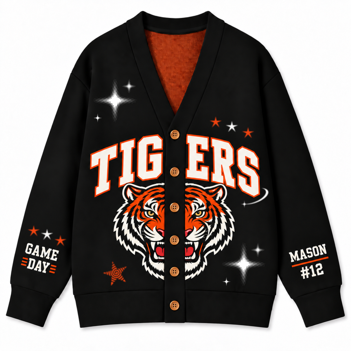 Chaotic Club Personalized Mascot Preppy Team Game Cardigan