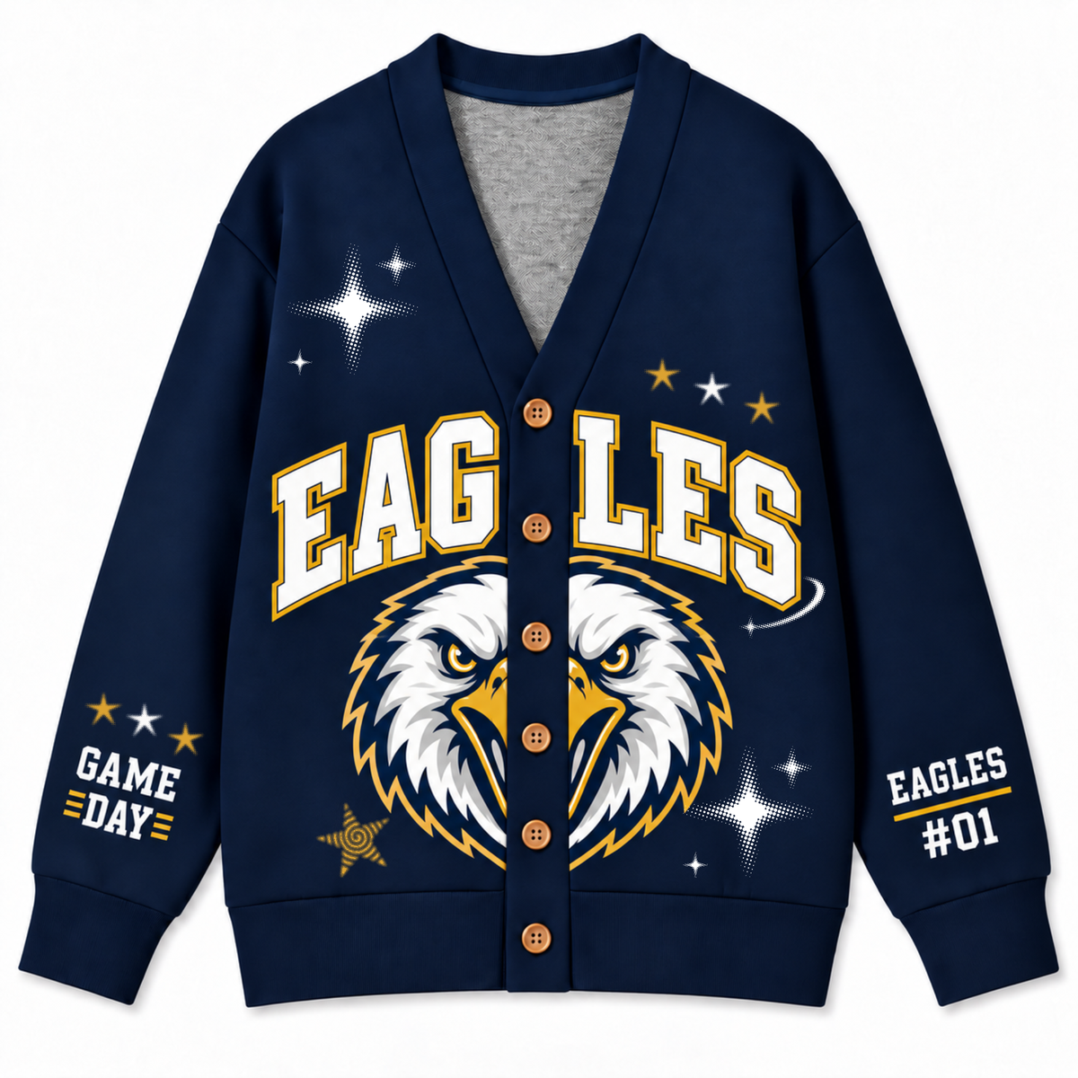 Chaotic Club Personalized Mascot Preppy Team Game Cardigan
