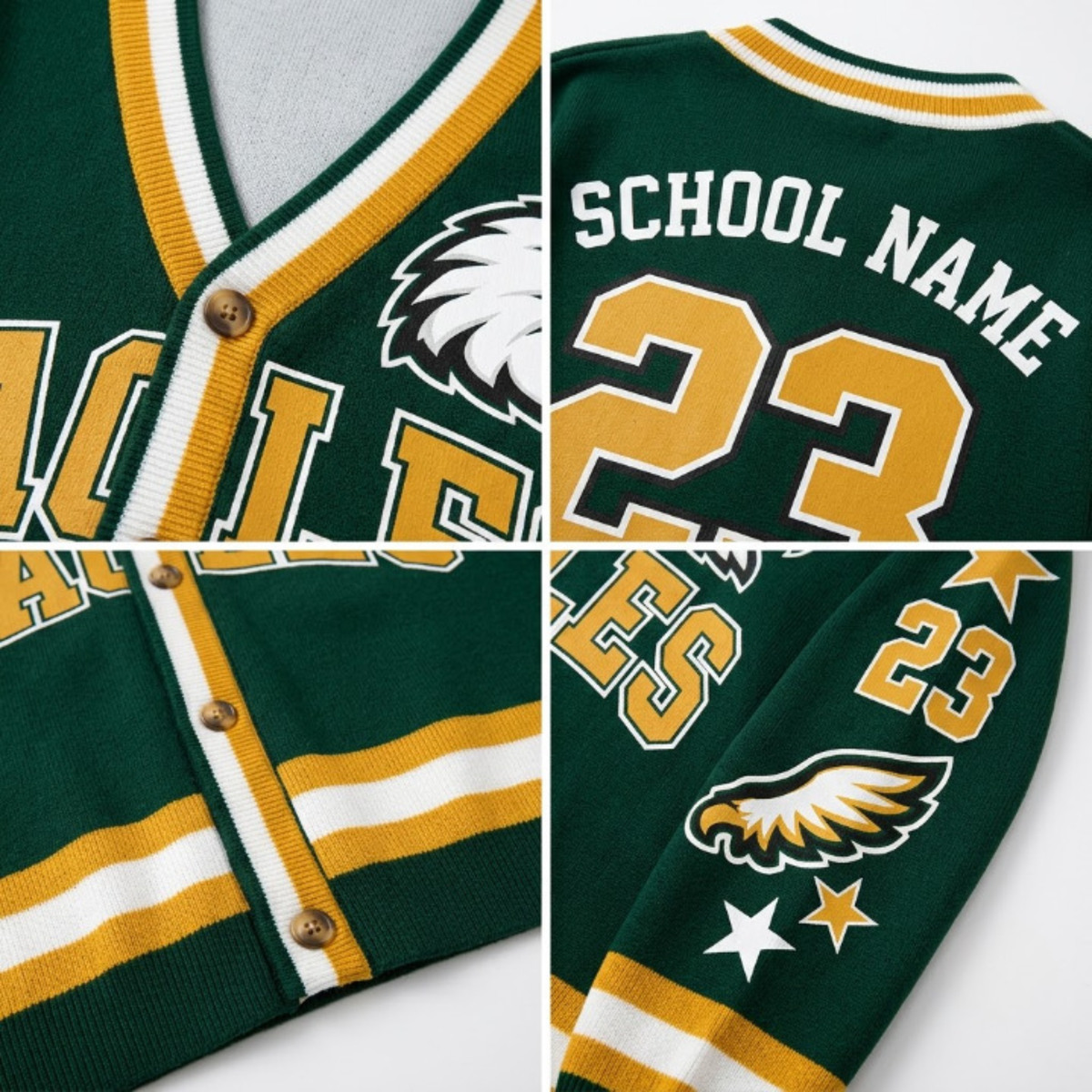 Chaotic Club Personalized Mascot School Spirit Star Cardigan