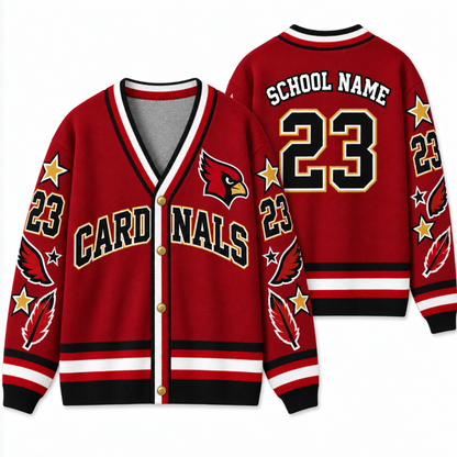 Chaotic Club Personalized Mascot School Spirit Star Cardigan
