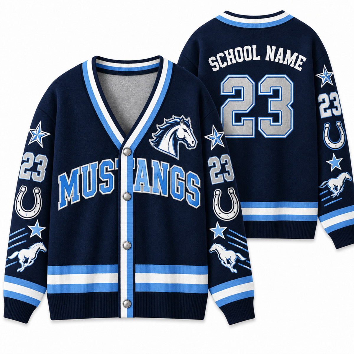 Chaotic Club Personalized Mascot School Spirit Star Cardigan