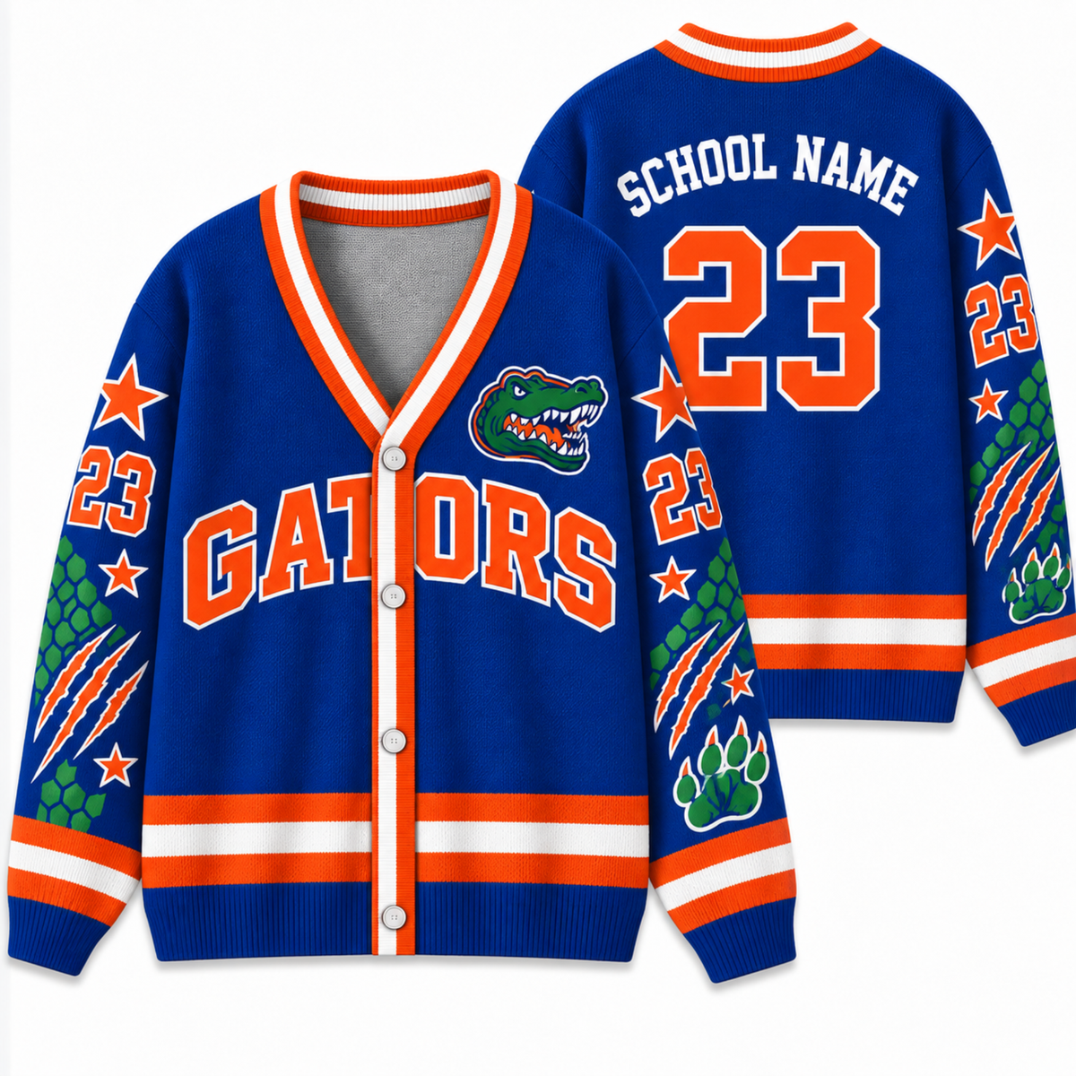 Chaotic Club Personalized Mascot School Spirit Star Cardigan