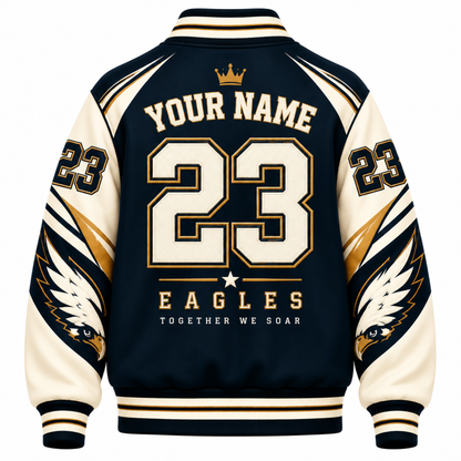 Chaotic Club Personalized Mascot Wordmark Varsity Jacket