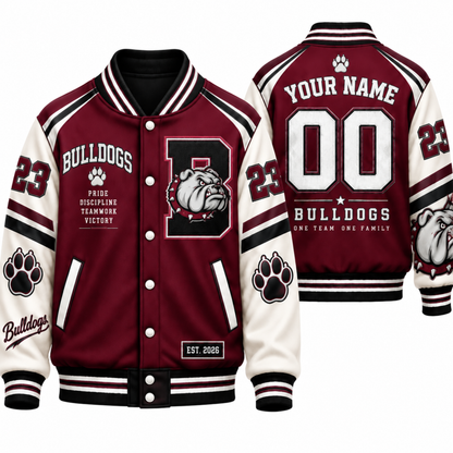 Chaotic Club Personalized Mascot Wordmark Varsity Jacket