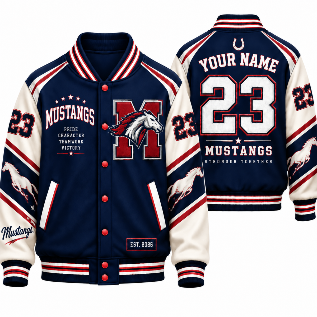 Chaotic Club Personalized Mascot Wordmark Varsity Jacket