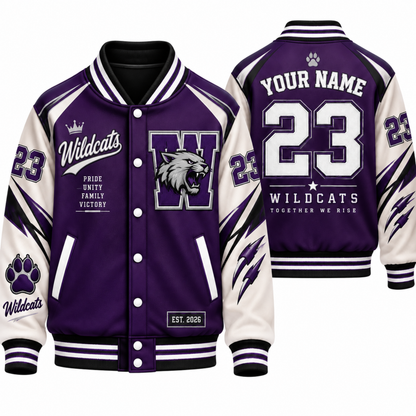 Chaotic Club Personalized Mascot Wordmark Varsity Jacket