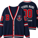 Chaotic Club Personalized School Name Team Cardigan