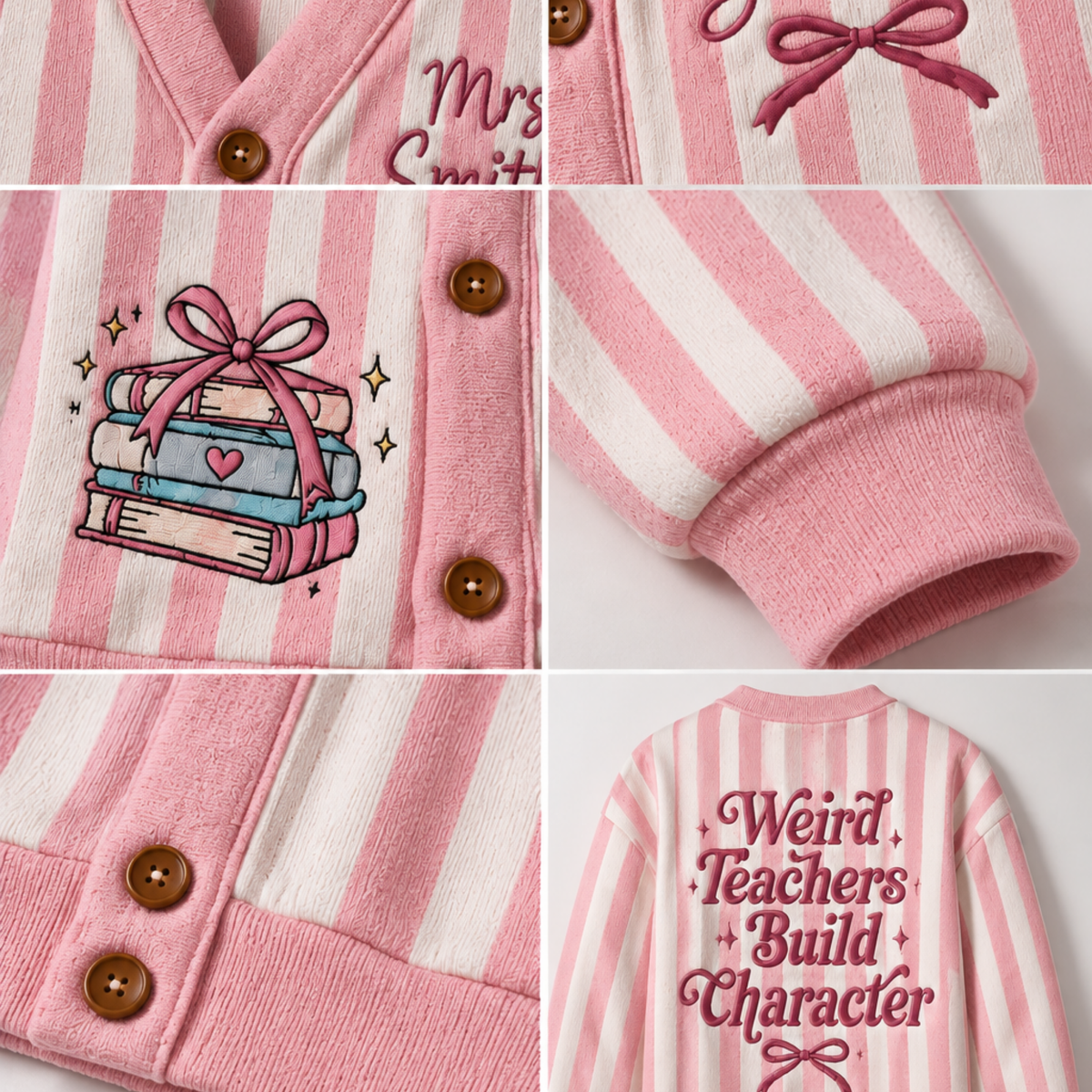 Chaotic Club Personalized Weird Teachers Build Character Cardigan
