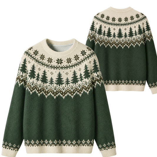 Chaotic Club Pine Forest Fair Isle Ugly Sweatshirt