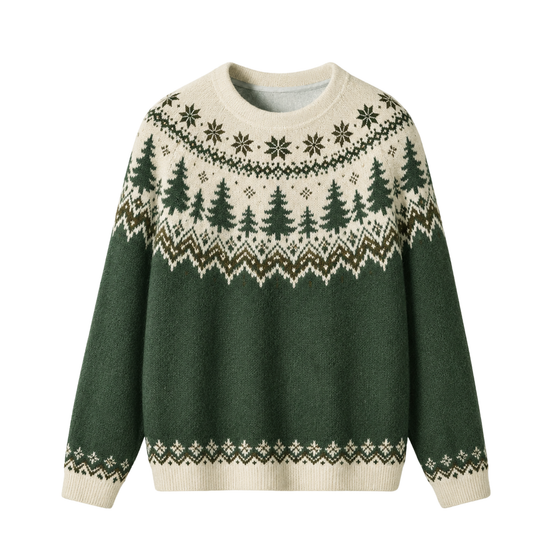 Chaotic Club Pine Forest Fair Isle Ugly Sweatshirt