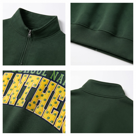 Chaotic Club Polka Dot Embroided Custom High School Mascot Quarter Zip Sweatshirt