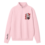Chaotic Club Polka Dot Embroided Custom Ribbon Mascot Quarter Zip Sweatshirt