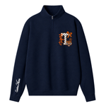 Chaotic Club Polka Dot Embroided Custom Ribbon Mascot Quarter Zip Sweatshirt