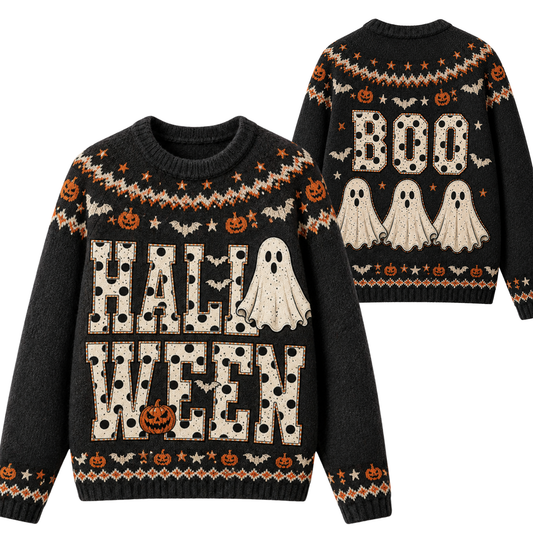 Chaotic Club Polka Dot Ghost Halloween Ugly Sweatshirt