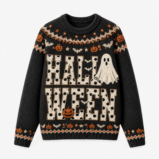 Chaotic Club Polka Dot Ghost Halloween Ugly Sweatshirt