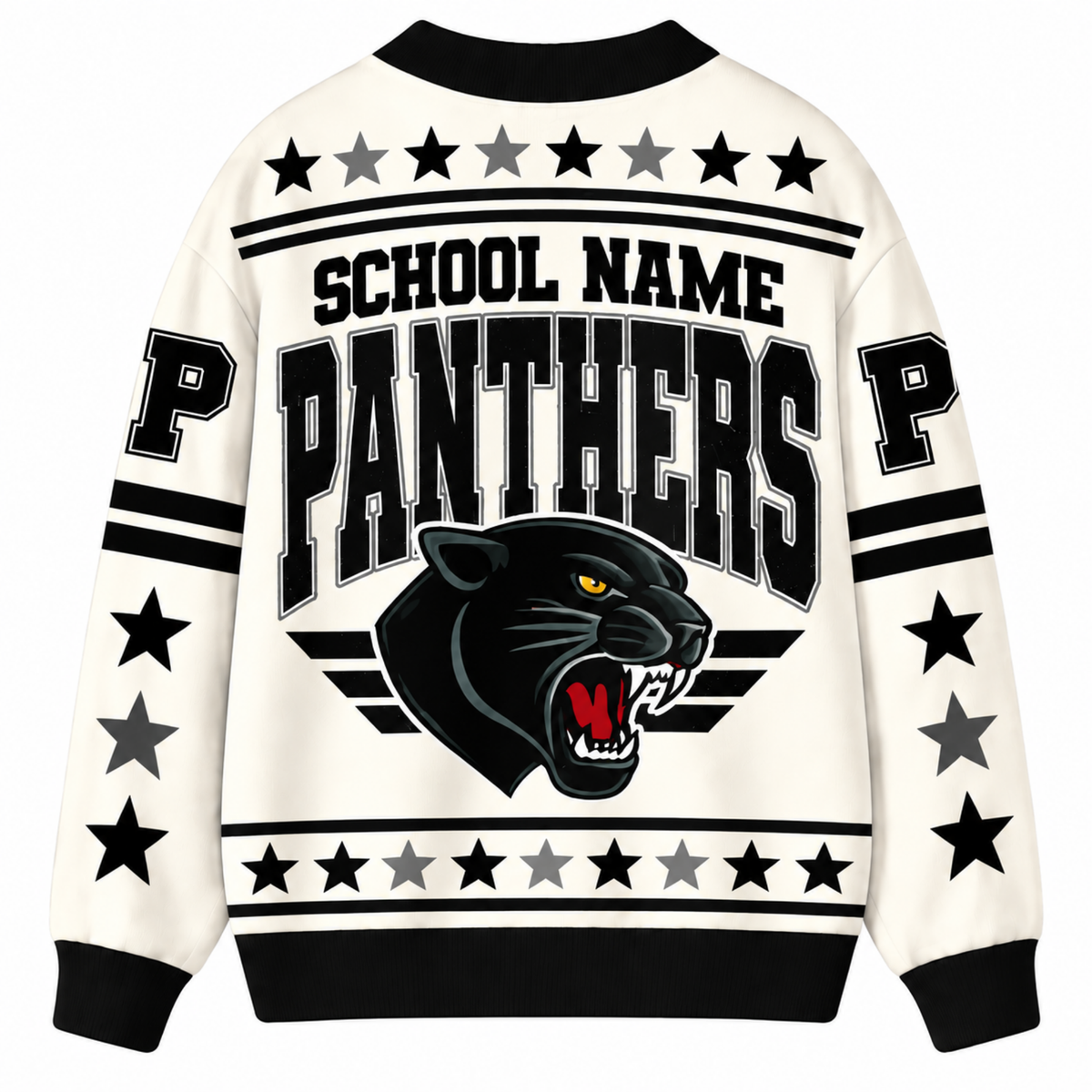 Chaotic Club Retro Mascot Game Day School Spirit Knit Cardigan