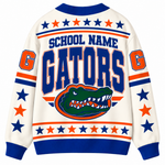 Chaotic Club Retro Mascot Game Day School Spirit Knit Cardigan
