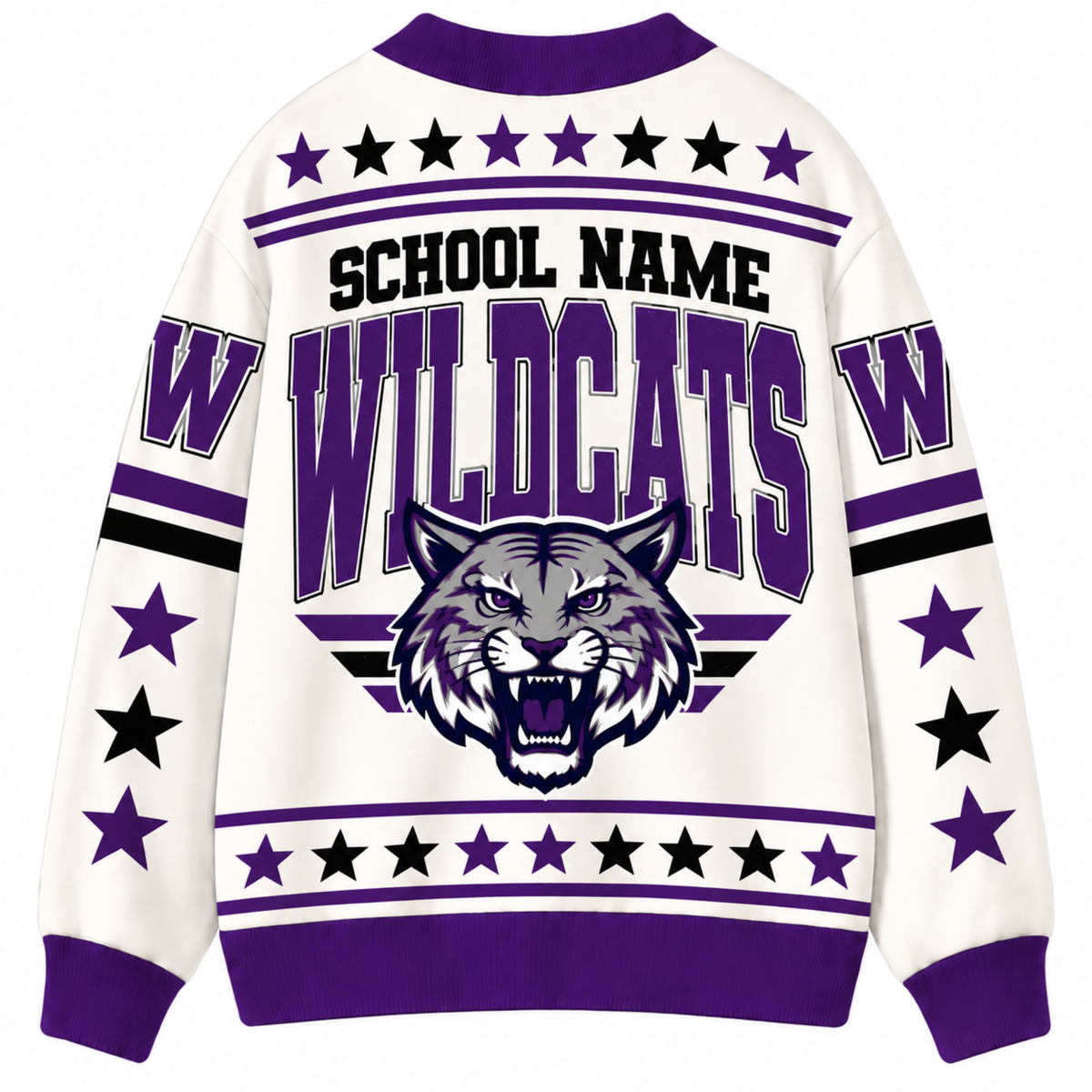Chaotic Club Retro Mascot Game Day School Spirit Knit Cardigan