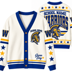 Chaotic Club Retro Mascot Game Day School Spirit Knit Cardigan