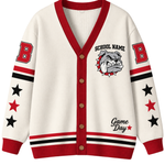 Chaotic Club Retro Mascot Game Day School Spirit Knit Cardigan