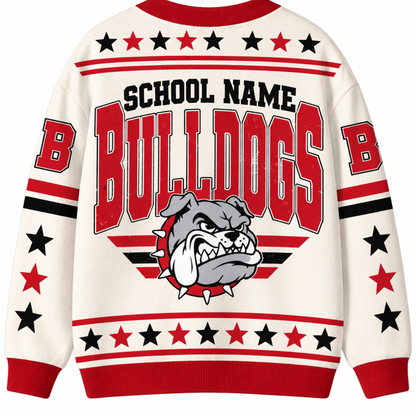 Chaotic Club Retro Mascot Game Day School Spirit Knit Cardigan