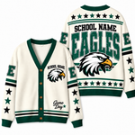 Chaotic Club Retro Mascot Game Day School Spirit Knit Cardigan