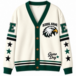 Chaotic Club Retro Mascot Game Day School Spirit Knit Cardigan