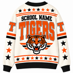Chaotic Club Retro Mascot Game Day School Spirit Knit Cardigan
