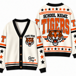 Chaotic Club Retro Mascot Game Day School Spirit Knit Cardigan