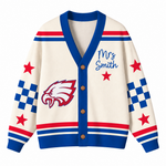 Chaotic Club Retro Mascot Game Day Spirit Knit Cardigan