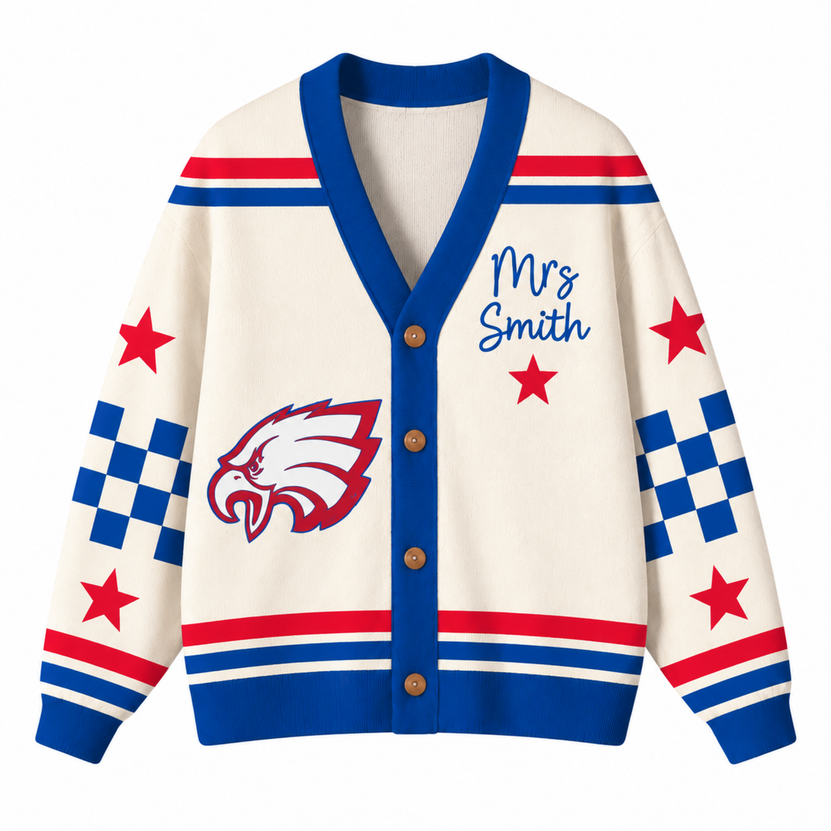 Chaotic Club Retro Mascot Game Day Spirit Knit Cardigan