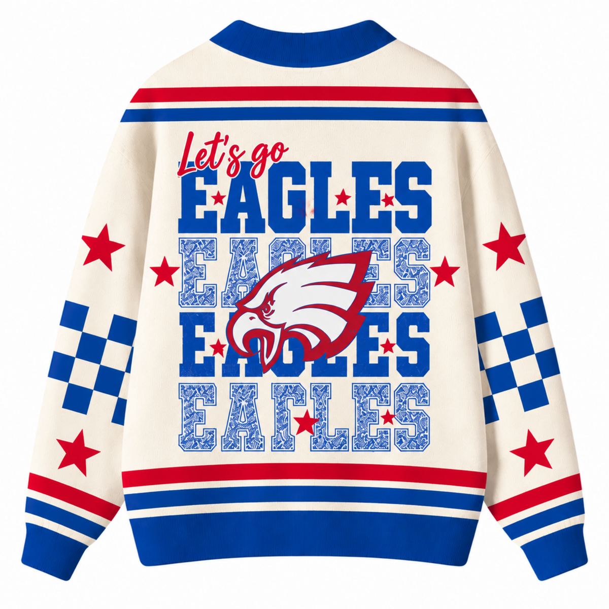 Chaotic Club Retro Mascot Game Day Spirit Knit Cardigan