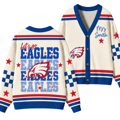 Chaotic Club Retro Mascot Game Day Spirit Knit Cardigan