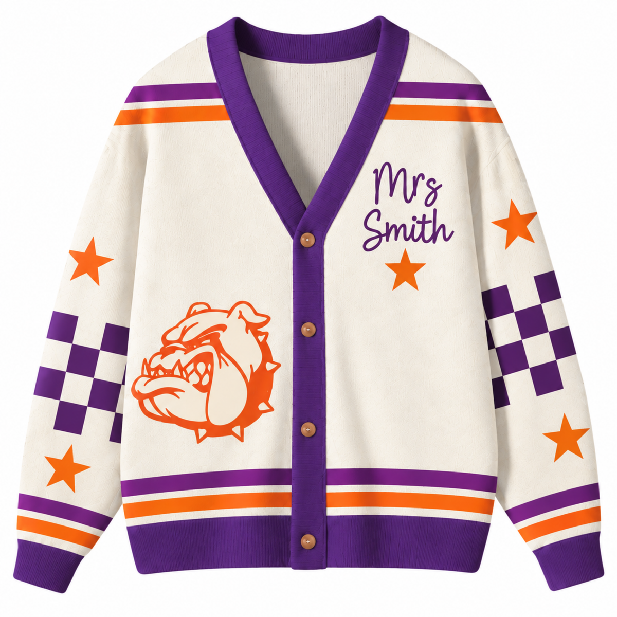 Chaotic Club Retro Mascot Game Day Spirit Knit Cardigan