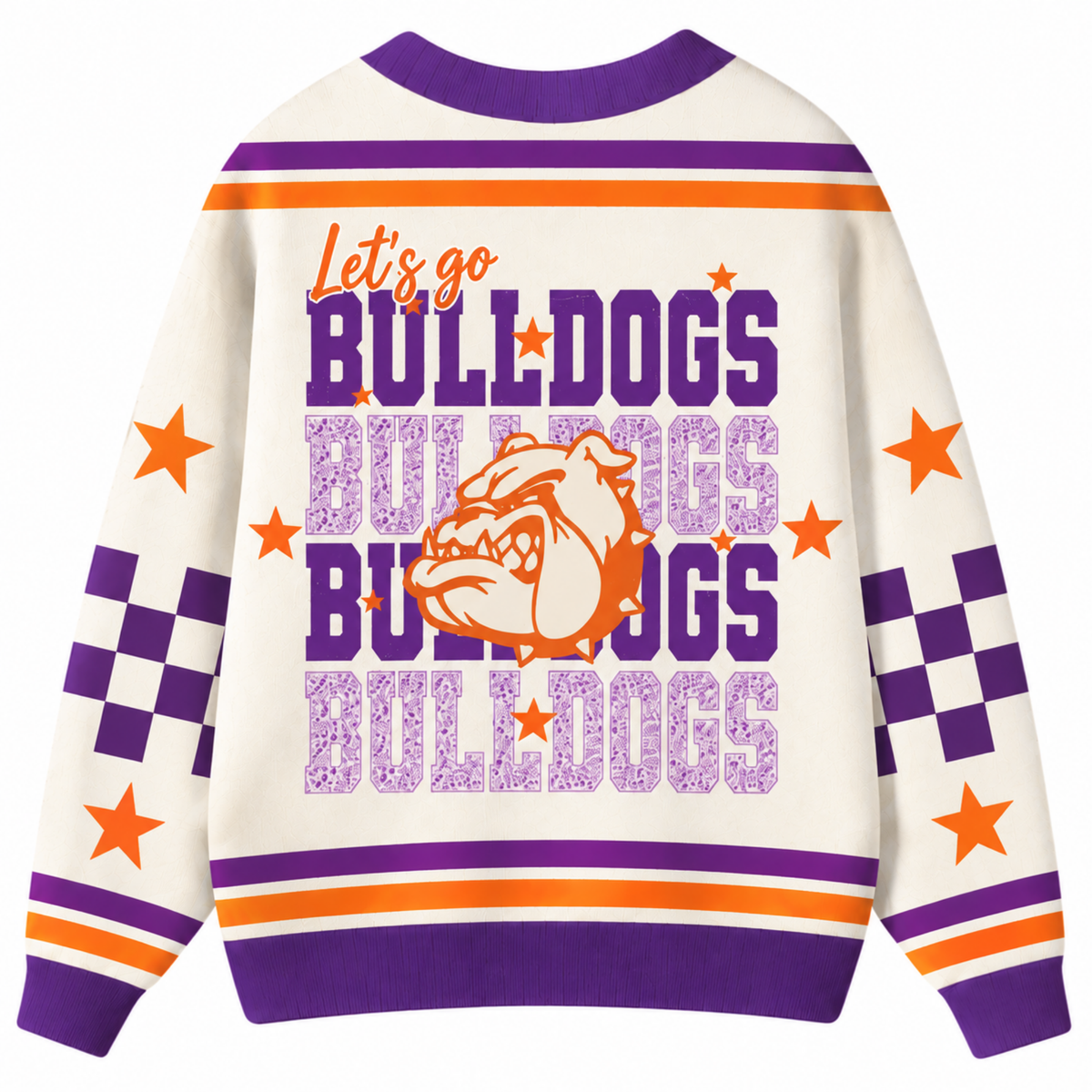 Chaotic Club Retro Mascot Game Day Spirit Knit Cardigan