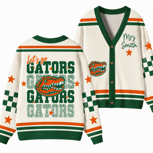 Chaotic Club Retro Mascot Game Day Spirit Knit Cardigan