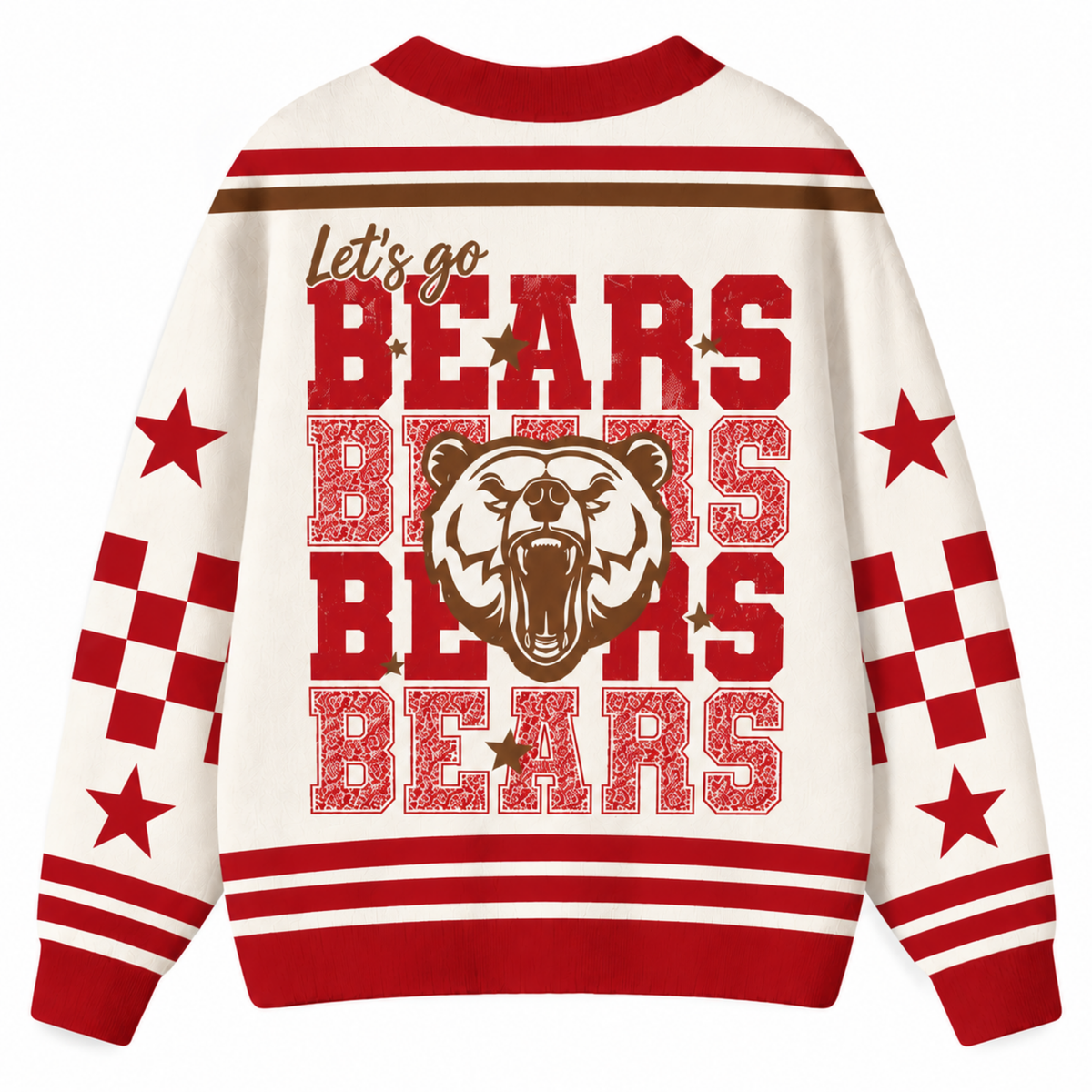 Chaotic Club Retro Mascot Game Day Spirit Knit Cardigan