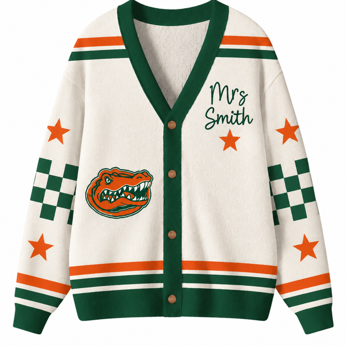 Chaotic Club Retro Mascot Game Day Spirit Knit Cardigan