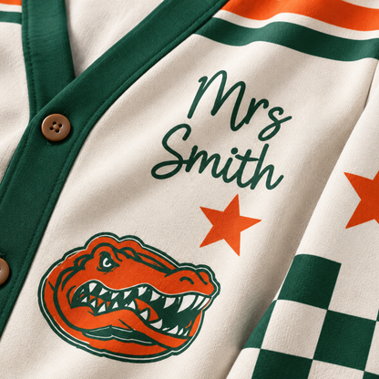 Chaotic Club Retro Mascot Game Day Spirit Knit Cardigan