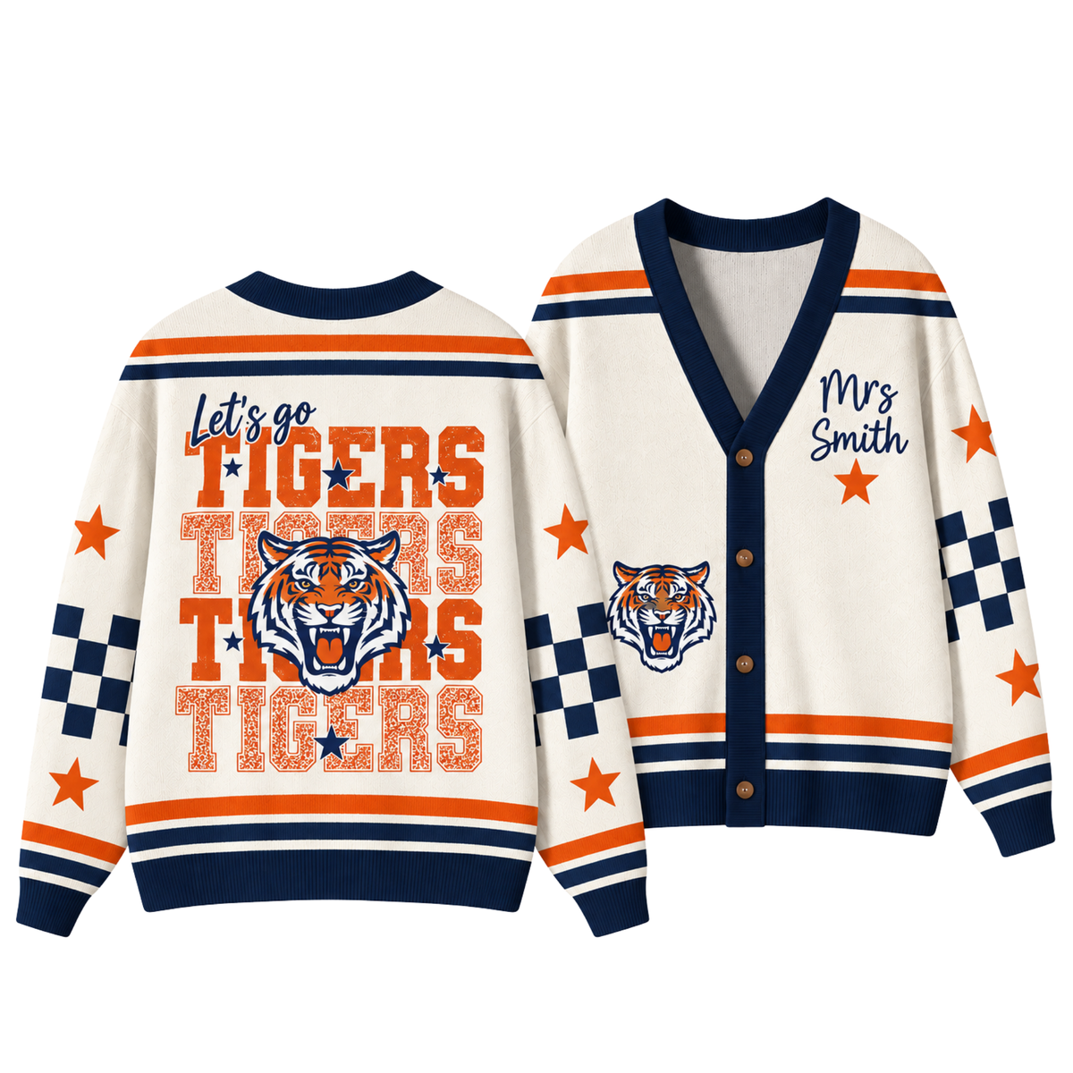 Chaotic Club Retro Mascot Game Day Spirit Knit Cardigan