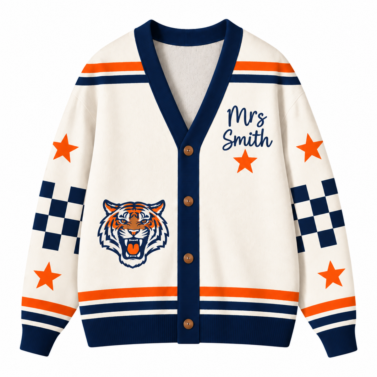 Chaotic Club Retro Mascot Game Day Spirit Knit Cardigan