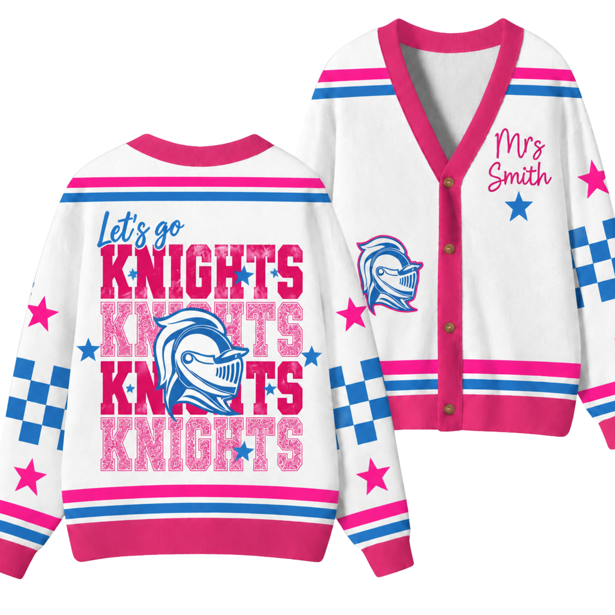 Chaotic Club Retro Mascot Game Day Spirit Knit Cardigan