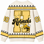 Chaotic Club Retro Mascot Gingham Stars Game Day Knit Cardigan