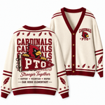 Chaotic Club Retro Mascot Paw Print School Staff Knit Cardigan