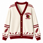 Chaotic Club Retro Mascot Paw Print School Staff Knit Cardigan