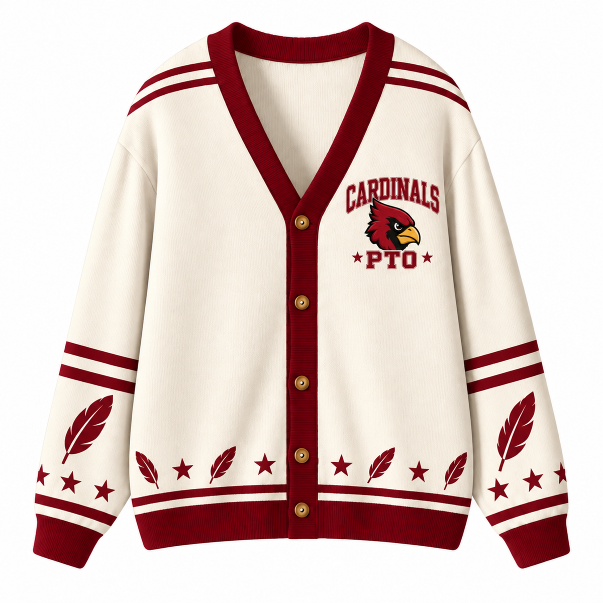 Chaotic Club Retro Mascot Paw Print School Staff Knit Cardigan