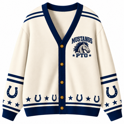 Chaotic Club Retro Mascot Paw Print School Staff Knit Cardigan