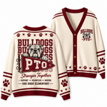 Chaotic Club Retro Mascot Paw Print School Staff Knit Cardigan
