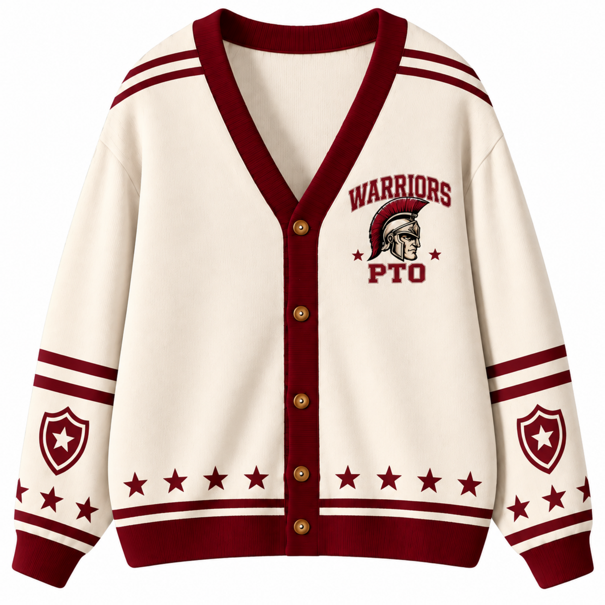 Chaotic Club Retro Mascot Paw Print School Staff Knit Cardigan