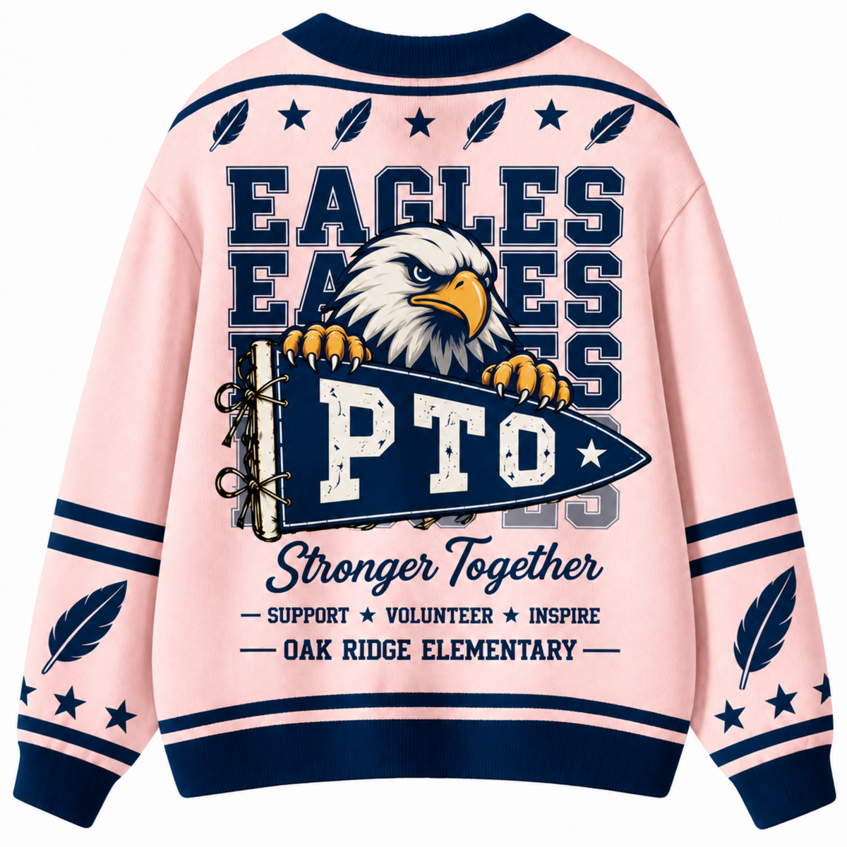 Chaotic Club Retro Mascot Paw Print School Staff Knit Cardigan